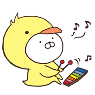 🎵 卡通, 人物, 黄色, 可爱, 音乐, 木琴 telegram sticker