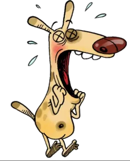 😵 cane, cartone animato, stressato, divertente, esausto whatsapp sticker