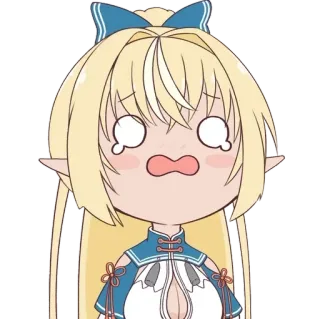 😢 Anime, Manga, Personaje, Llorando, Elfo, Kawaii telegram sticker