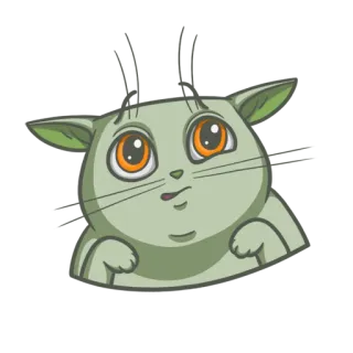 🥺 cat, animal, cute, green, kawaii, pet, kitten telegram sticker