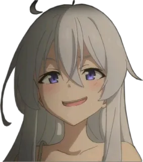 😄 Anime, Mädchen, Weißes Haar, Überheblich telegram sticker