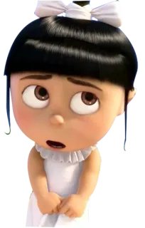 😔 Agnes Despicable Me cartoon, girl, cute, animation, bow telegram sticker
