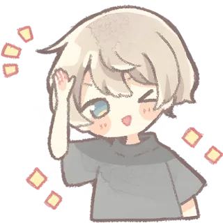 🫡 อนิเมะ, จิบิ, น่ารัก, คาวาอิ, เด็กผู้ชาย, โบกมือ, ประกาย telegram sticker