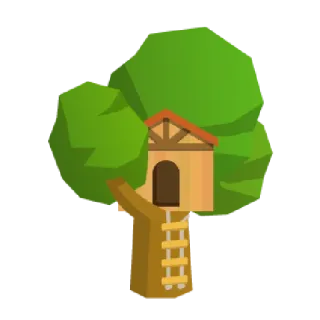 🏡 treehouse, tree, house, nature, dwelling, building telegram sticker