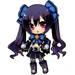 😄 Anime, Kartun, Chibi, Karakter, Hyperdimension Neptunia, Noire, Manga whatsapp sticker