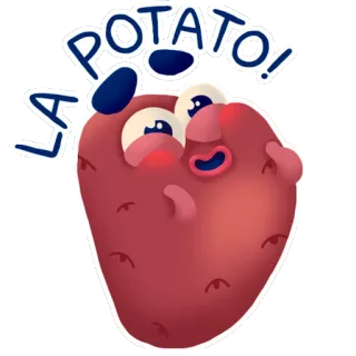 😊 LA POTATO! มันฝรั่ง, การ์ตูน, อาหาร, ผัก, น่ารัก, ตลก, สติกเกอร์ telegram sticker