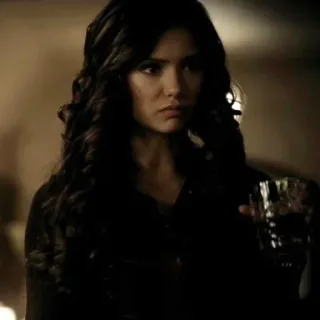 💄 Elena Gilbert The Vampire Diaries woman, brunette, portrait, glass, wine, the vampire diaries, elena gilbert telegram sticker
