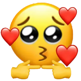 👉 эмодзи, сердечки, любовь, застенчивый, милый whatsapp sticker