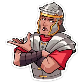 😑 ローマ兵, 軍事, ヘルメット, キャラクター, 古代ローマ telegram sticker