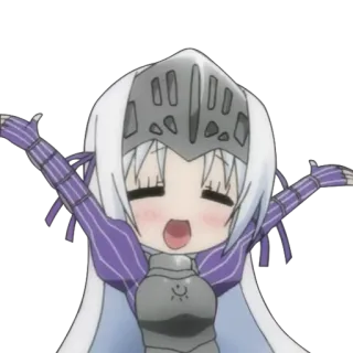 😆 Anime, Chibi, Casco, Personaje, Kawaii, Armadura telegram sticker