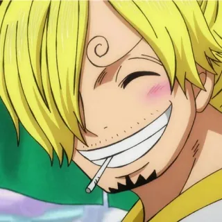 😊 Sanji One Piece anime, cartoon, smoker, Sanji, One Piece, character telegram sticker
