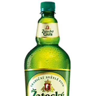 🍺 cerveza, botella, alcohol, bebida, bebida, Žatecký Gus telegram sticker
