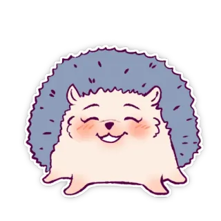 ☺️ ouriço, animal, fofo, adesivo, kawaii telegram sticker