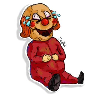 😂 payaso, risa, pegatina, dibujo animado, dibujo telegram sticker