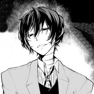 🌟 Dazai Osamu Bungo Stray Dogs Anime, Manga, Dazai, Bungo Stray Dogs, Postać, Portret, Fanart telegram sticker