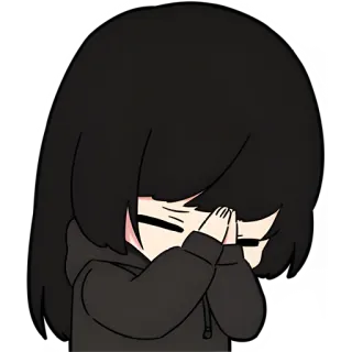 🥹 อนิเมะ, เศร้า, หดหู่, คำนับ, ขอโทษ telegram sticker