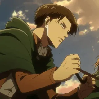 🏹 Levi Ackerman Attack on Titan Anime, Atak Tytanów, Levi, Levi Ackerman, Manga, Żołnierz, Bohater telegram sticker