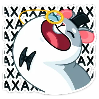😂 AXAXAXAXAX hamster, monocle, top hat, cute, cartoon, sticker, funny telegram sticker