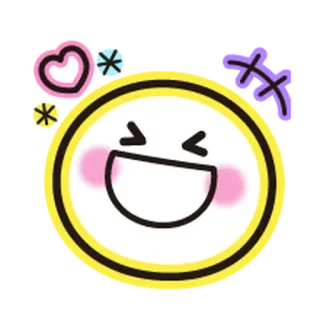 ❤️ smiley, happy, emoji, cartoon, cute, face, yellow, heart whatsapp sticker