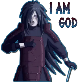 😒 Madara Uchiha Naruto I AM GOD Anime, Naruto, Madara Uchiha, Thần, Uchiha telegram sticker