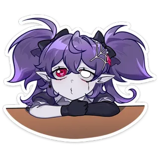⭐ 애니메이션 소녀, 고스, 귀여운, 스티커, 만화, 엘프 telegram sticker