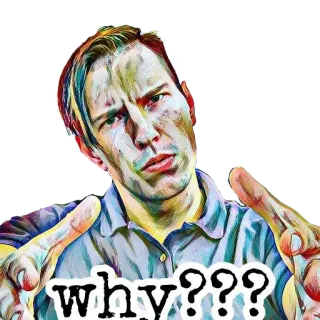 🤔 why??? вопрос, почему, мем, путаница, человек, выражение telegram sticker