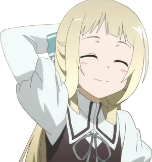 ☺️ anime, ragazza, sorridente, carina, capelli biondi telegram sticker
