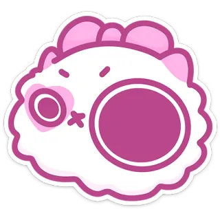 👁 sticker, süß, rosa, kawaii, cartoon, figur telegram sticker