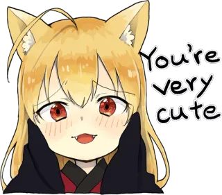 😍 You're very cute süß, kawaii, Anime, Manga, Fuchs Mädchen, Kemonomimi whatsapp sticker