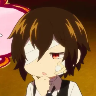 ☕️ Osamu Dazai Bungou Stray Dogs Аниме, Манга, Чиби, Бинты, Dazai telegram sticker
