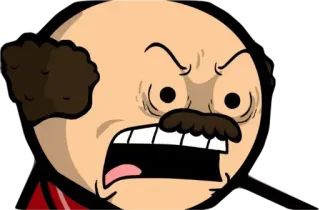 😡 en colère, agacé, irrité, dessin animé, expression, homme, BD, Cyanide & Happiness whatsapp sticker