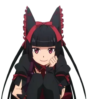 🙃 anime, girl, cat ears, cute, kawaii, character telegram sticker