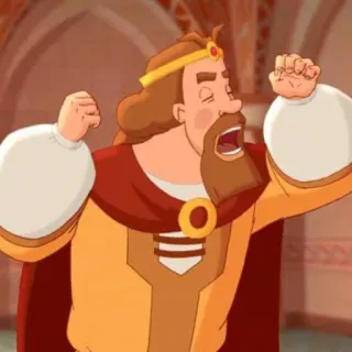 🕳️ king, royal, cartoon, royalty, crown, cartoon character telegram sticker