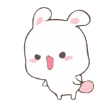 😯 귀여운, 토끼, 카와이, 토끼, 사랑스러운, 동물 telegram sticker