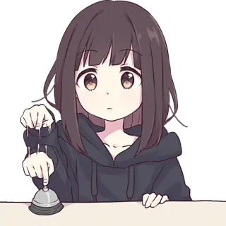 🛎 Cô gái anime, Chuông, Dễ thương, Kawaii, Anime, Nhân vật, Sticker telegram sticker