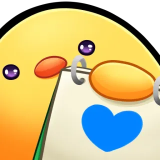 🐤 pegatina, dibujo animado, corazón, lindo whatsapp sticker