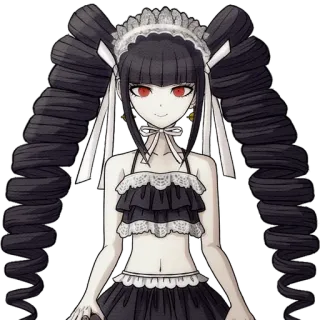 🃏 Celestia Ludenberg Danganronpa Anime, Gótico, Personagem, Celestia Ludenberg, Danganronpa, Gótico, olhos vermelhos telegram sticker