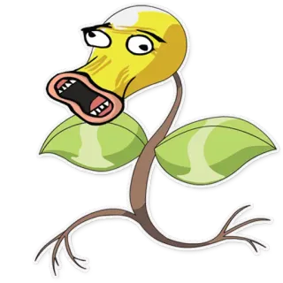😝 Bellsprout, Pokémon, Kreskówka, Roślina, Meme telegram sticker