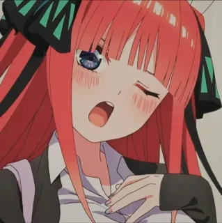 🦋 Nino Nakano The Quintessential Quintuplets Anime, Gadis, Lucu, Kartun, Nino Nakano, The Quintessential Quintuplets, Rambut merah whatsapp sticker