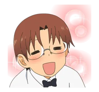 ☺️ animé, dessin animé, mignon, joyeux, lunettes telegram sticker