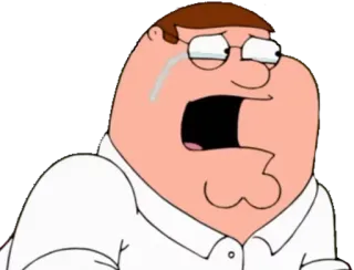 😭 Peter Griffin Family Guy 卡通, 动画, 喜剧, 哭泣, 悲伤 telegram sticker