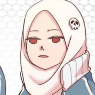 😄 hijab, tengkorak, anime, muslim, kerudung, kartun telegram sticker