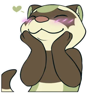 ☺️ ferret, cute, animal, cartoon, heart, love telegram sticker