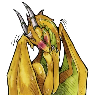 ☺️ dragon, fantasy, sad, emotional, monster, creature telegram sticker