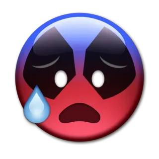 😰 emoji, sad, crying, blue, red telegram sticker