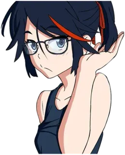 🧐 Ryuko Matoi Kill la Kill Anime, Okulary, Manga, Kill la Kill, Ryuko Matoi, Kreskówka telegram sticker
