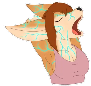 😴 furry, anthropomorphe, dessin animé, bâillement, fatigué, animal whatsapp sticker
