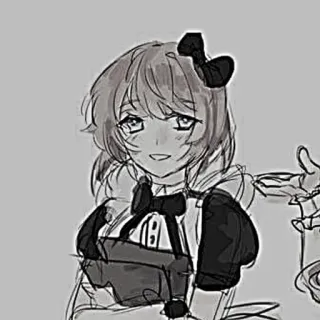 🍓 anime, maid, drawing, sketch, cute telegram sticker
