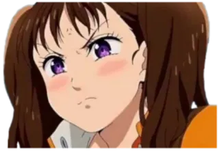 😠 Diane Seven Deadly Sins อนิเมะ, ผู้หญิง, โกรธ, น่ารัก telegram sticker