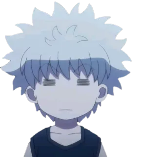 😑 Killua Zoldyck Hunter x Hunter キルア, ゾルディック, アニメ, マンガ, Hunter x Hunter, 無表情 telegram sticker